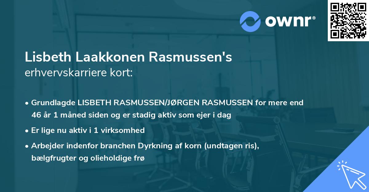 Lisbeth Laakkonen Rasmussen's erhvervskarriere kort