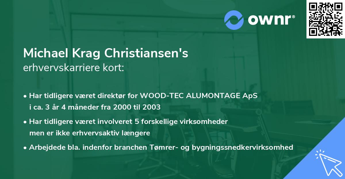 Michael Krag Christiansen's erhvervskarriere kort