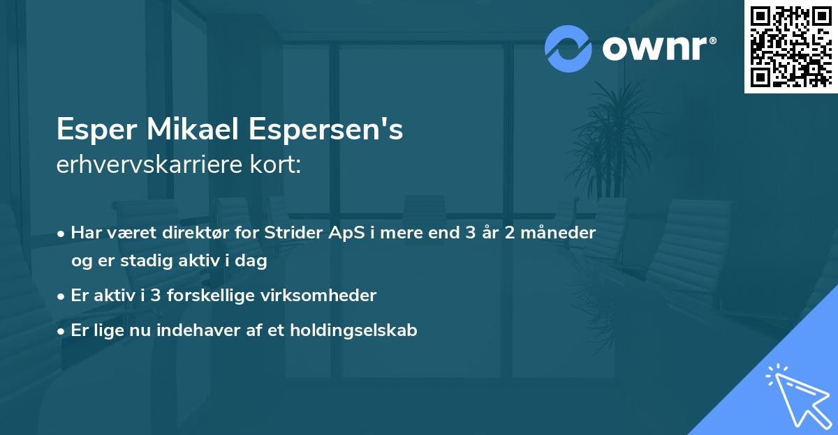 Esper Mikael Espersen's erhvervskarriere kort
