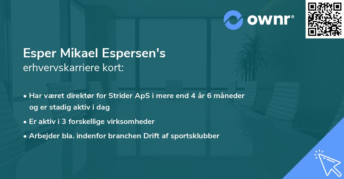 Esper Mikael Espersen's erhvervskarriere kort