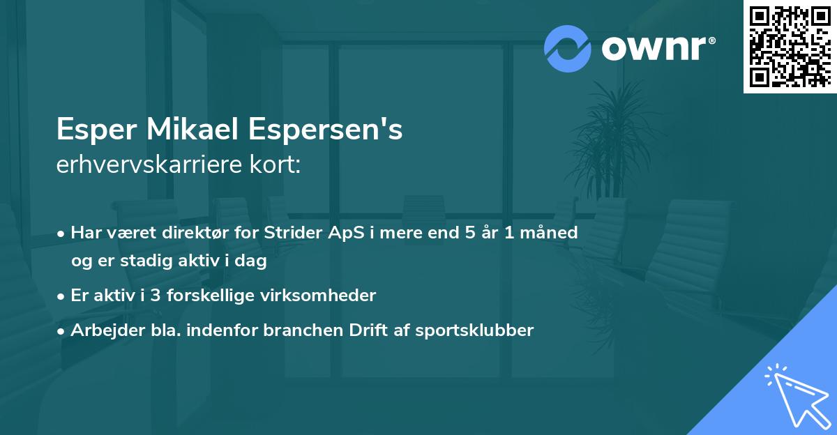 Esper Mikael Espersen's erhvervskarriere kort
