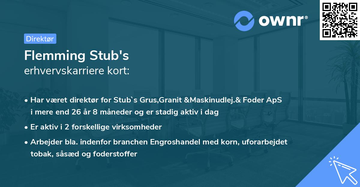 Flemming Stub's erhvervskarriere kort