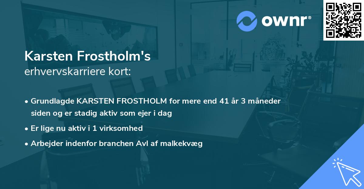 Karsten Frostholm's erhvervskarriere kort