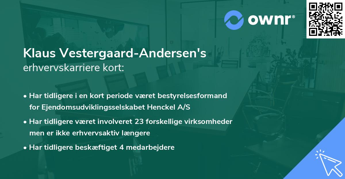 Klaus Vestergaard-Andersen's erhvervskarriere kort