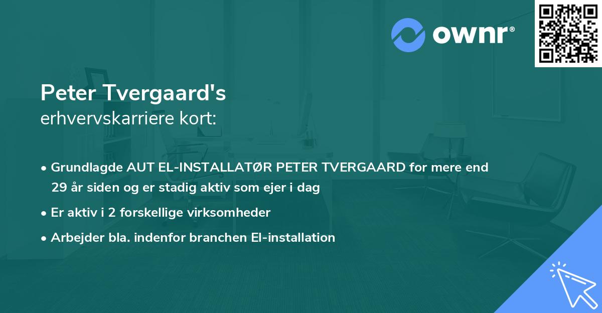 Peter Tvergaard's erhvervskarriere kort