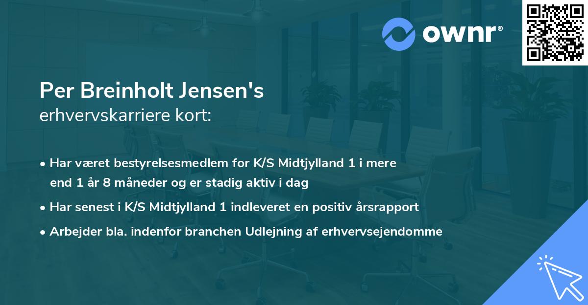 Per Breinholt Jensen's erhvervskarriere kort