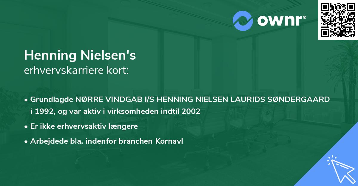 Henning Nielsen's erhvervskarriere kort