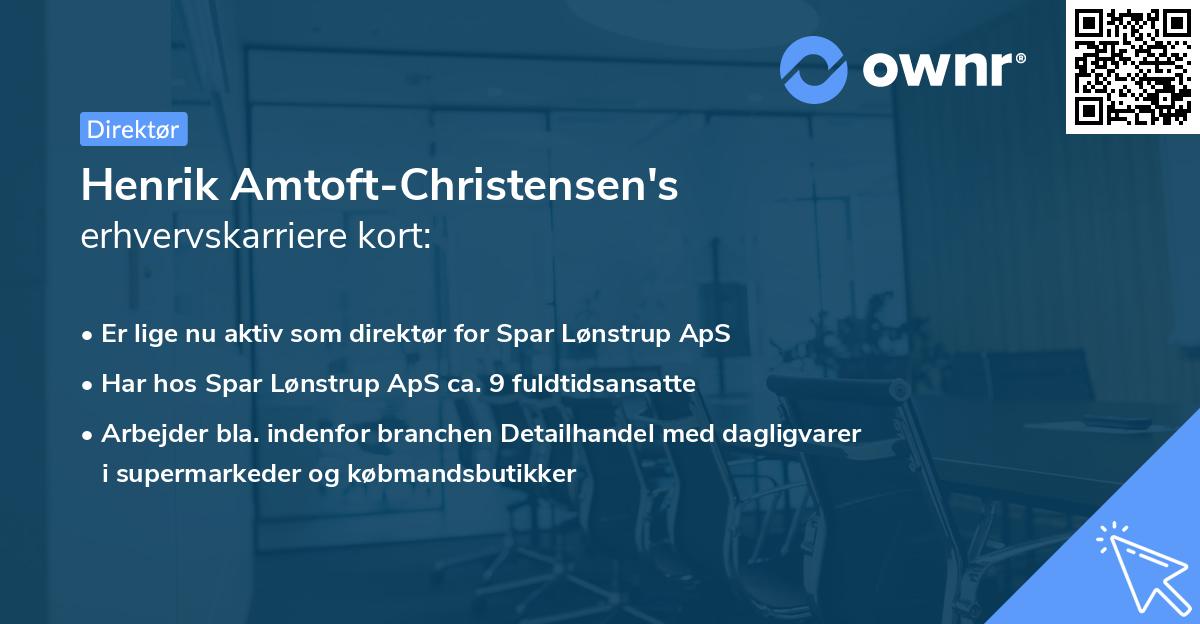 Henrik Amtoft-Christensen's erhvervskarriere kort