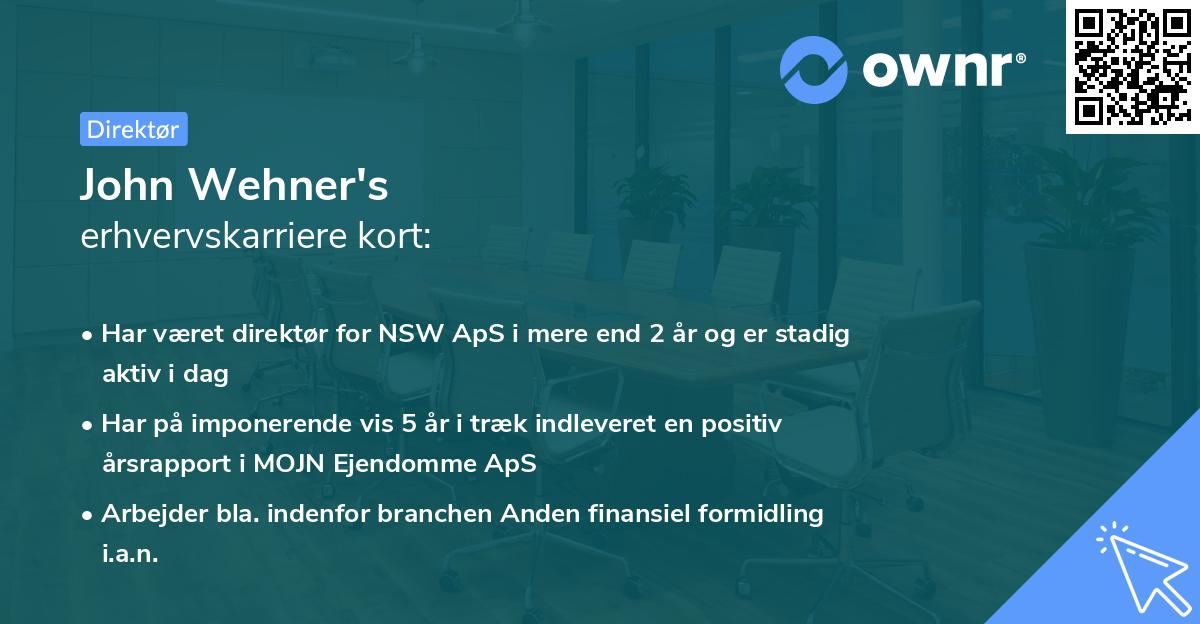 John Wehner's erhvervskarriere kort