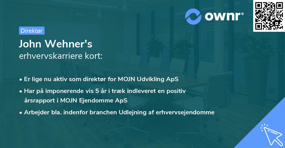 John Wehner's erhvervskarriere kort