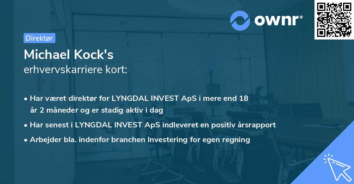 Michael Kock's erhvervskarriere kort