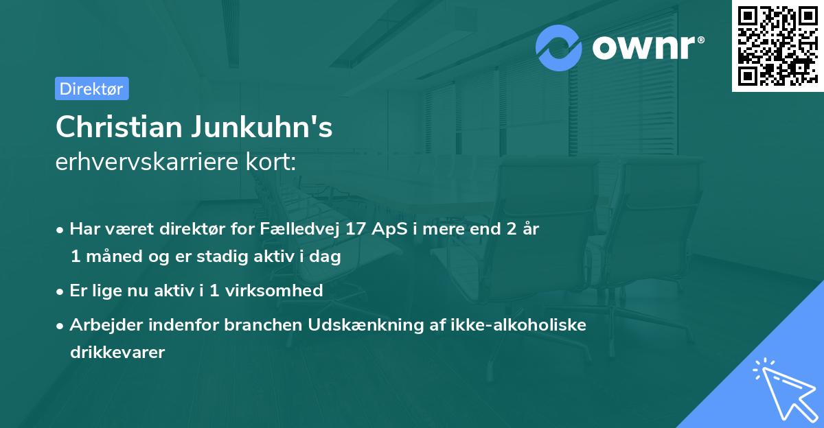 Christian Junkuhn's erhvervskarriere kort