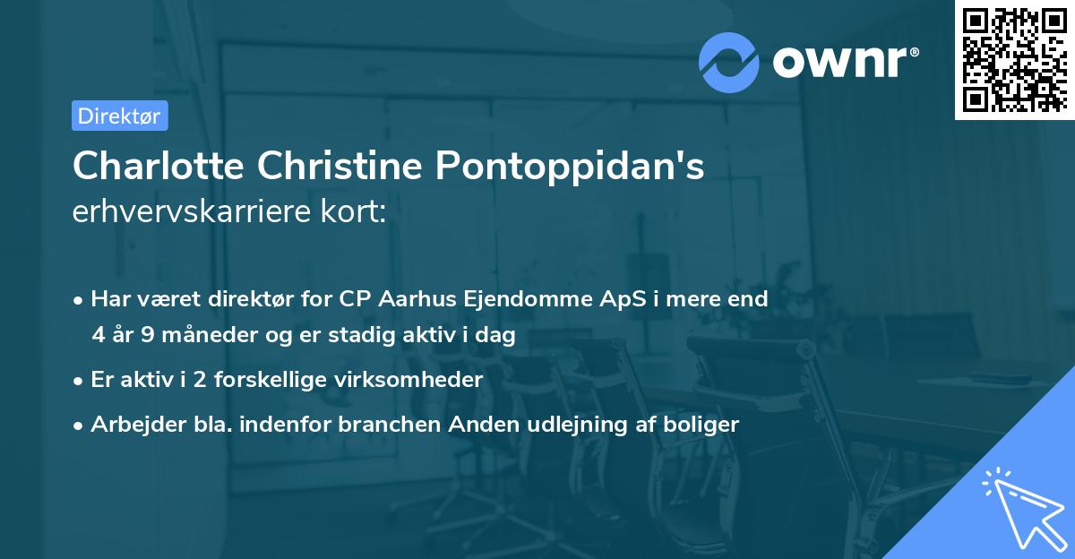 Charlotte Christine Pontoppidan's erhvervskarriere kort