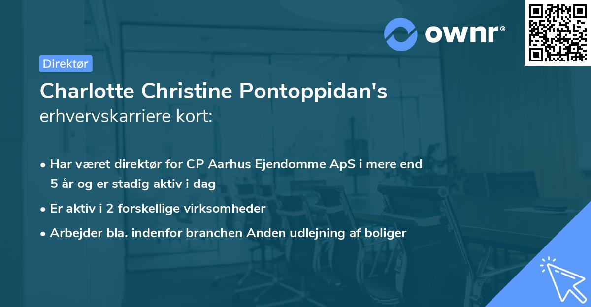 Charlotte Christine Pontoppidan's erhvervskarriere kort