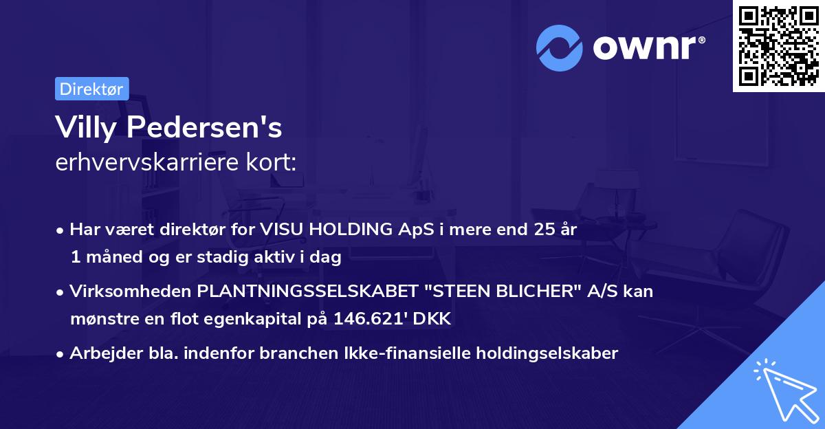 Villy Pedersen's erhvervskarriere kort
