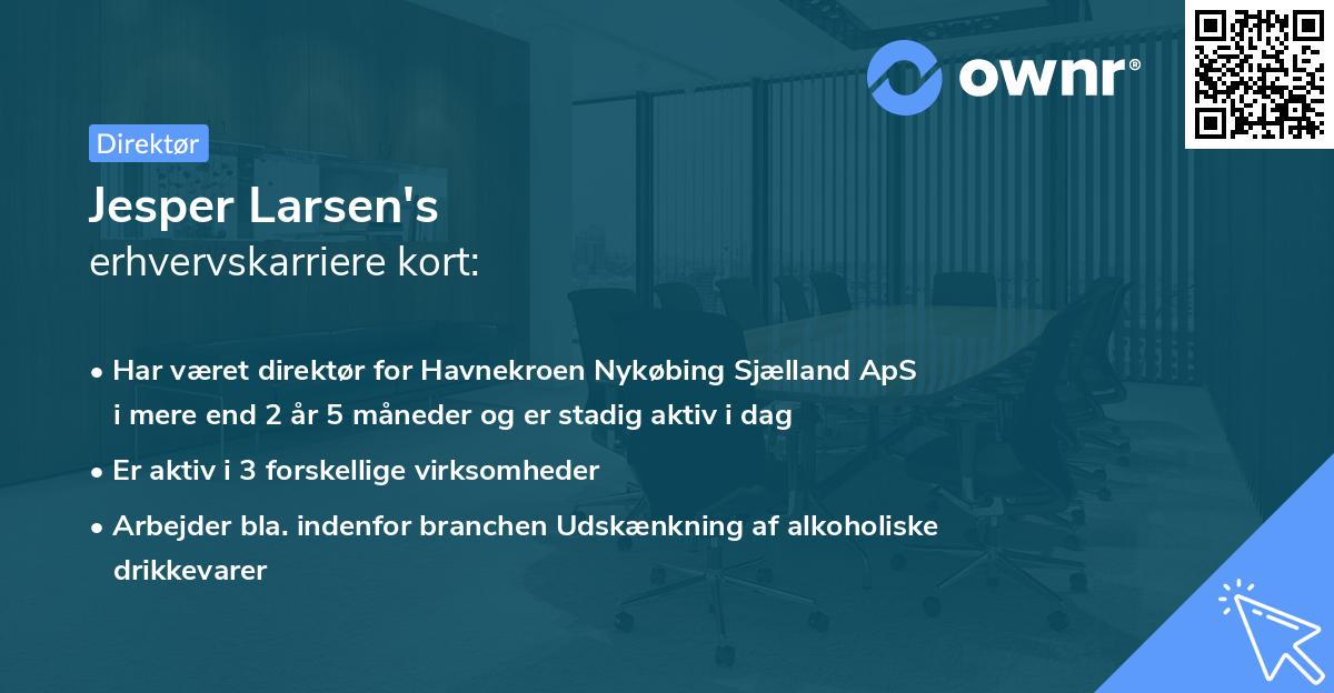 Jesper Larsen's erhvervskarriere kort