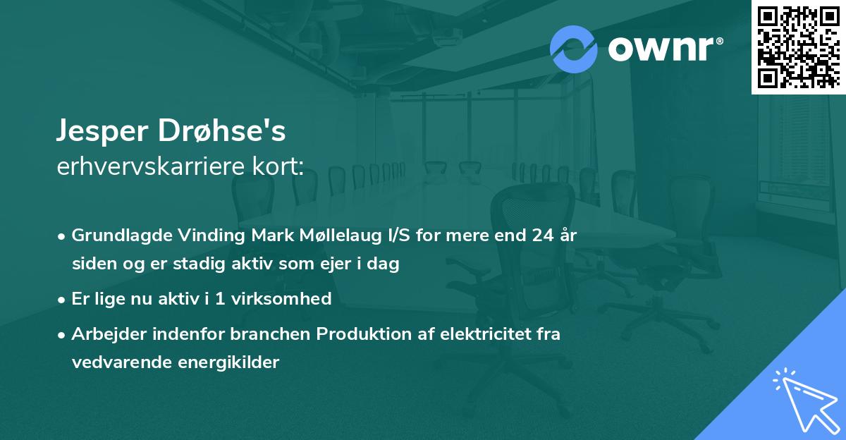 Jesper Drøhse's erhvervskarriere kort