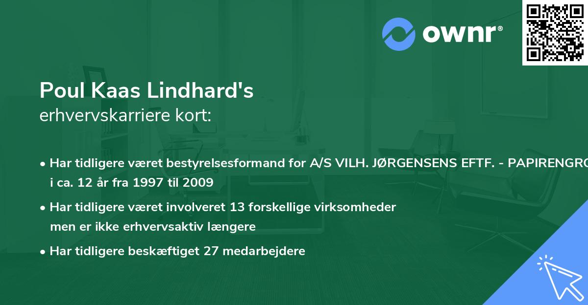 Poul Kaas Lindhard's erhvervskarriere kort
