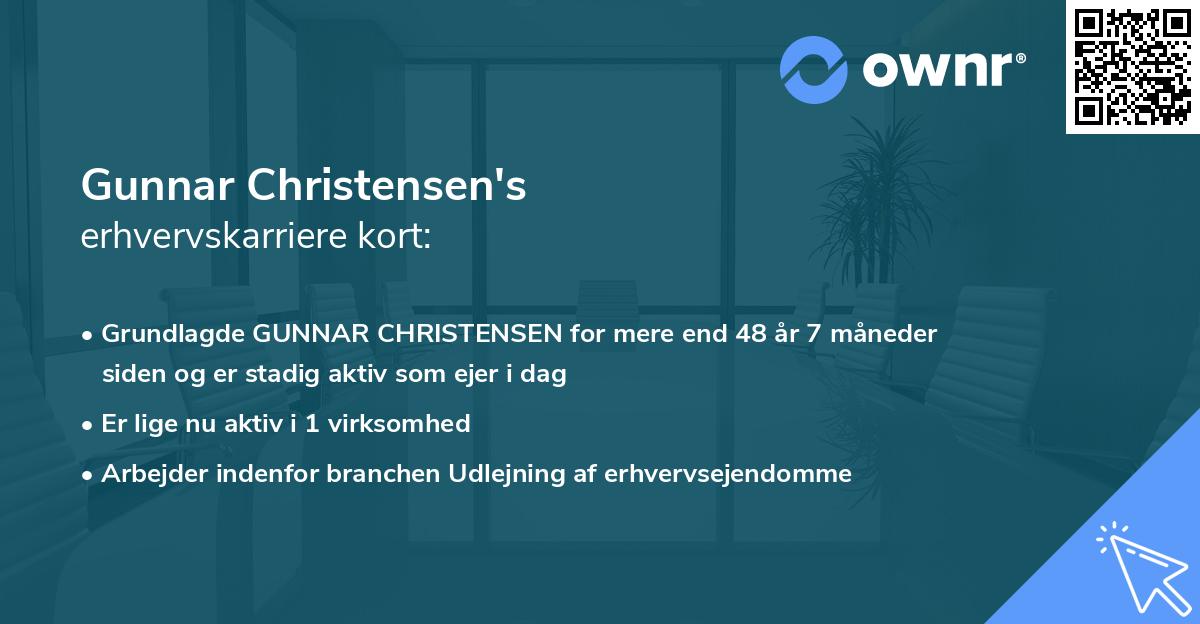 Gunnar Christensen's erhvervskarriere kort