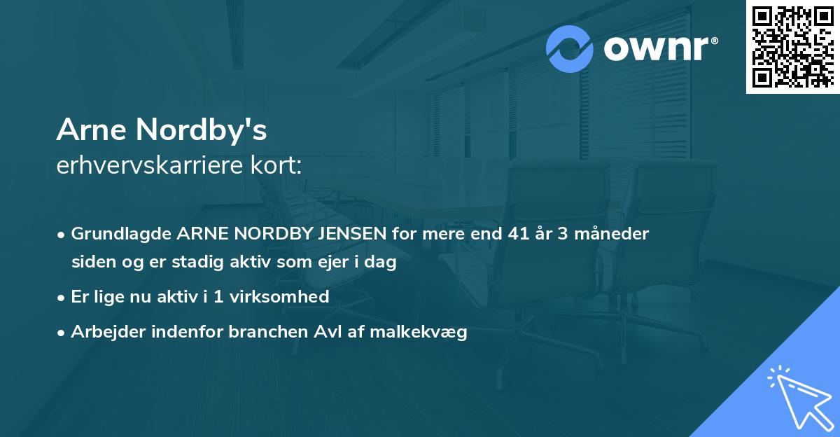 Arne Nordby's erhvervskarriere kort