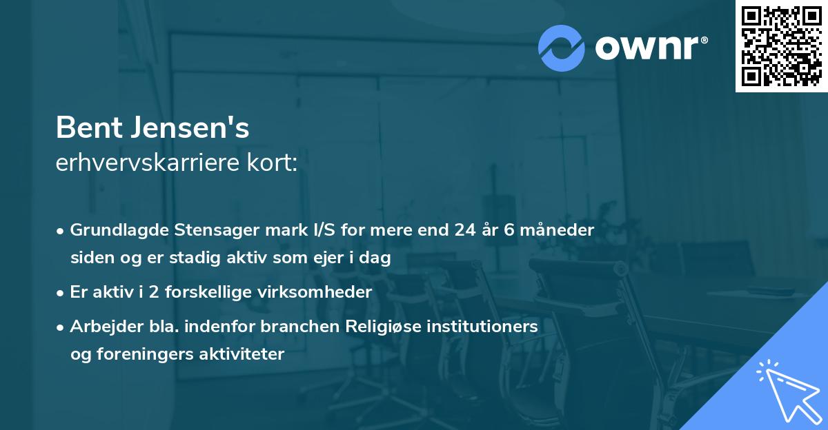 Bent Jensen's erhvervskarriere kort