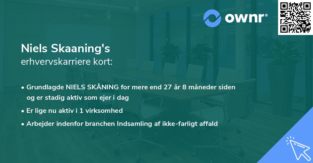 Niels Skaaning's erhvervskarriere kort