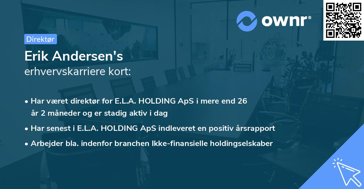 Erik Andersen's erhvervskarriere kort