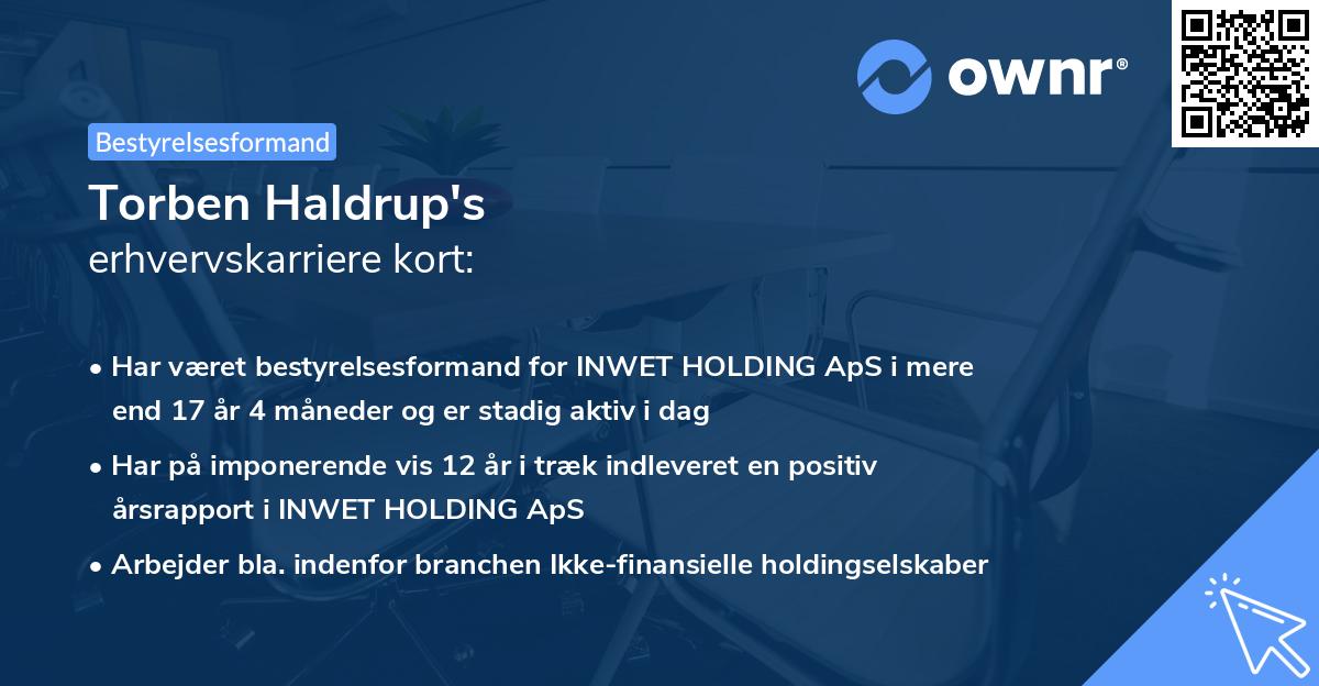 Torben Haldrup's erhvervskarriere kort