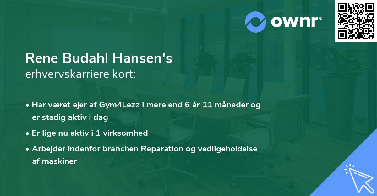Rene Budahl Hansen's erhvervskarriere kort