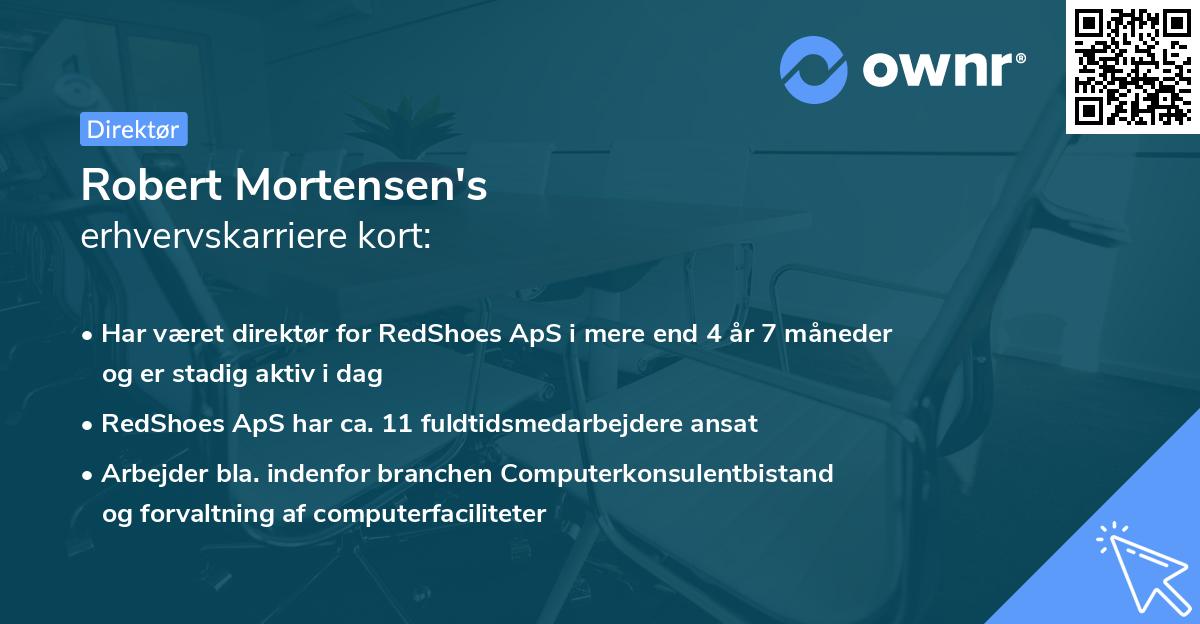 Robert Mortensen's erhvervskarriere kort