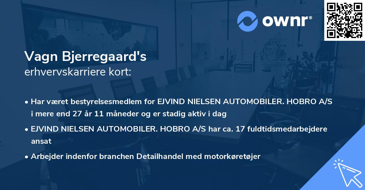 Vagn Bjerregaard's erhvervskarriere kort