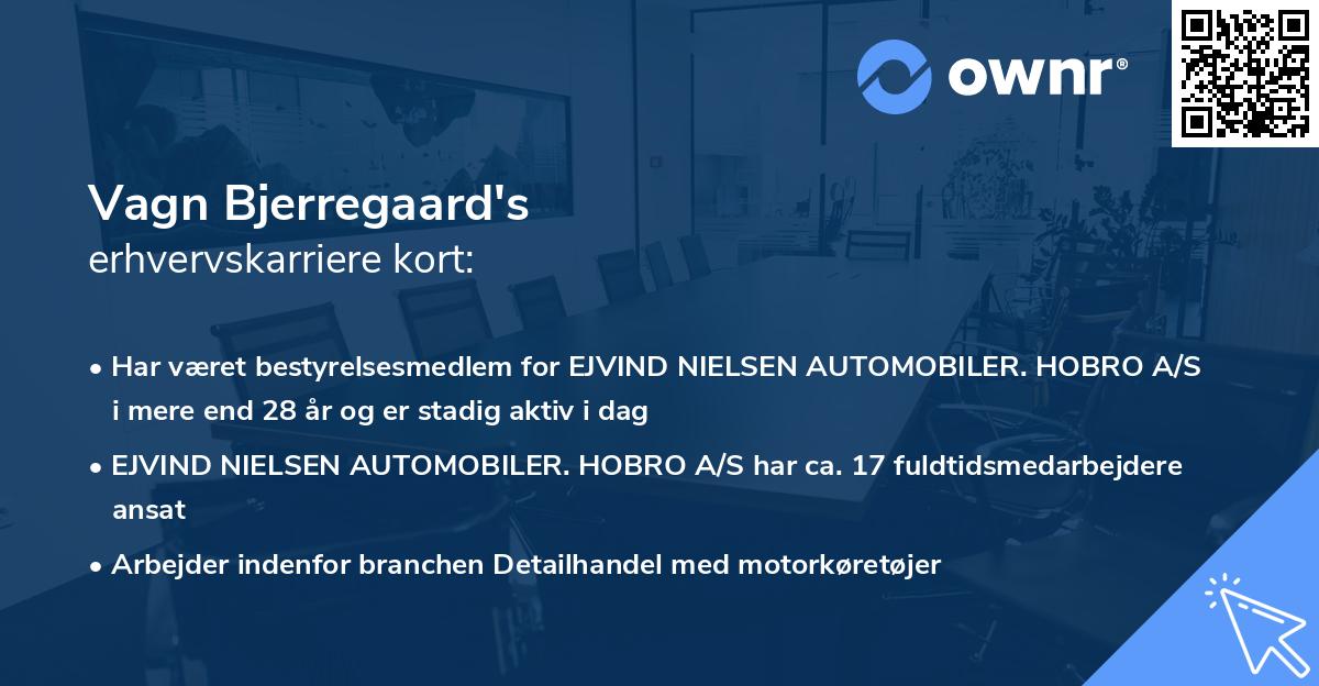 Vagn Bjerregaard's erhvervskarriere kort