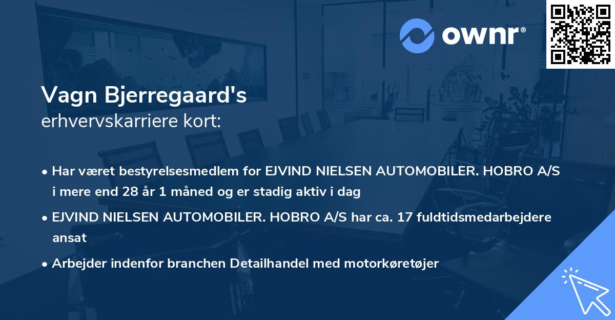 Vagn Bjerregaard's erhvervskarriere kort