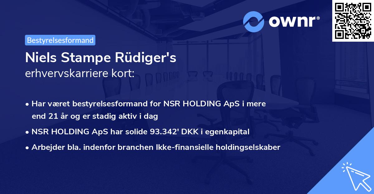 Niels Stampe Rüdiger's erhvervskarriere kort