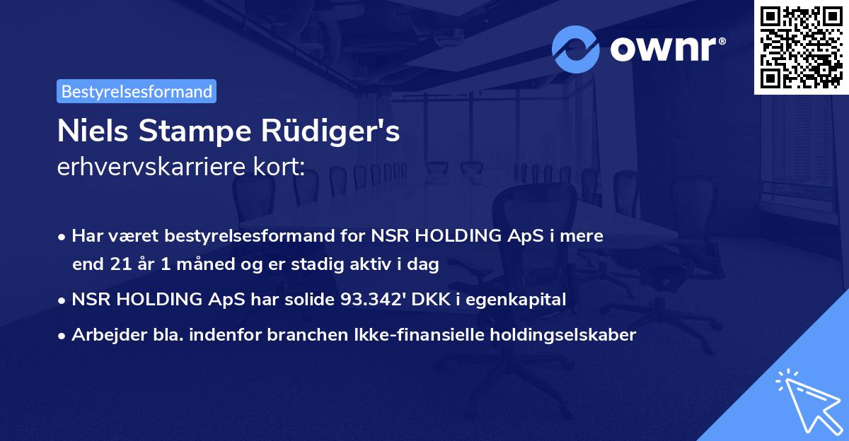 Niels Stampe Rüdiger's erhvervskarriere kort