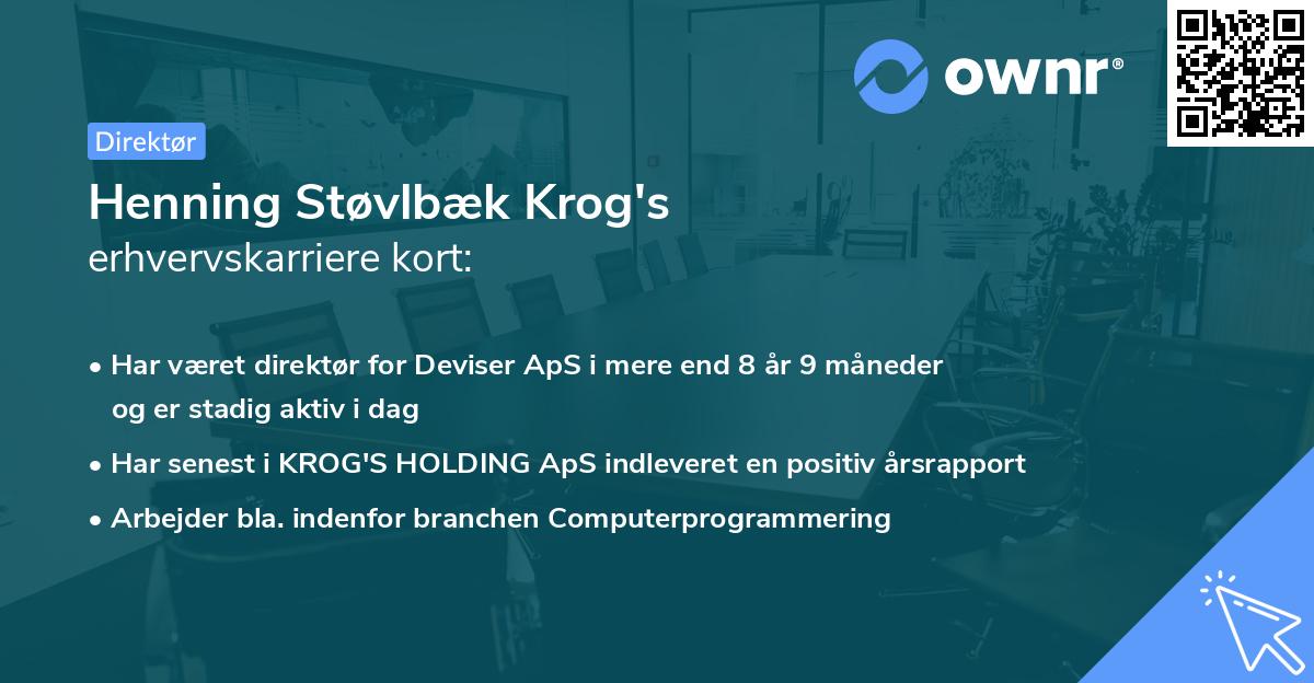 Henning Støvlbæk Krog's erhvervskarriere kort