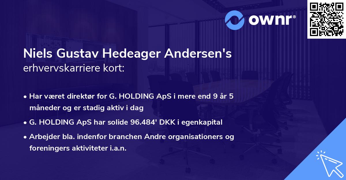Niels Gustav Hedeager Andersen's erhvervskarriere kort