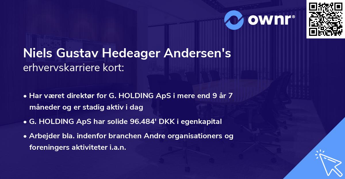 Niels Gustav Hedeager Andersen's erhvervskarriere kort