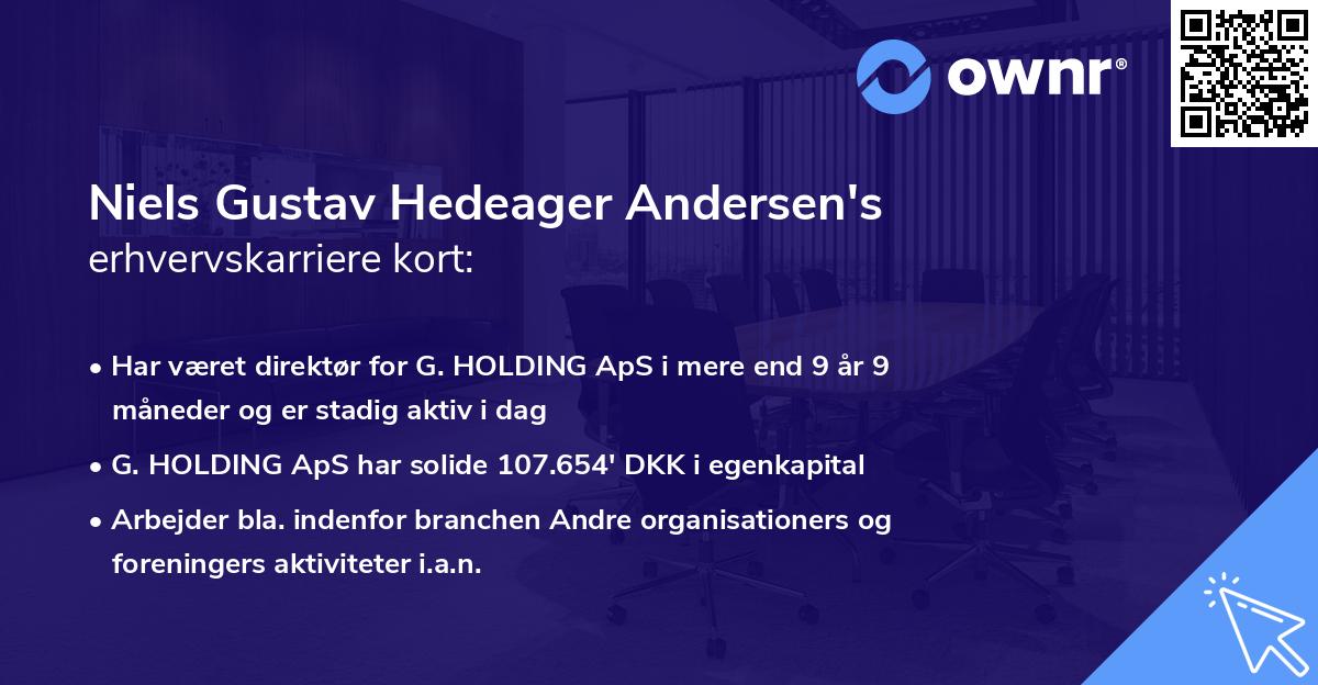 Niels Gustav Hedeager Andersen's erhvervskarriere kort