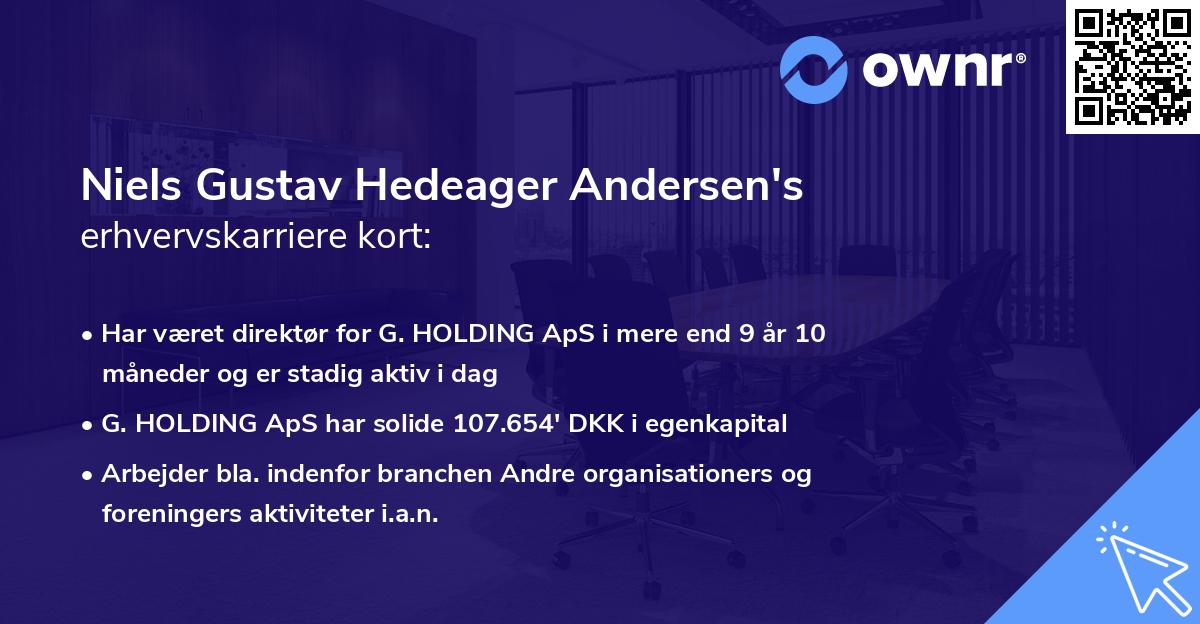 Niels Gustav Hedeager Andersen's erhvervskarriere kort