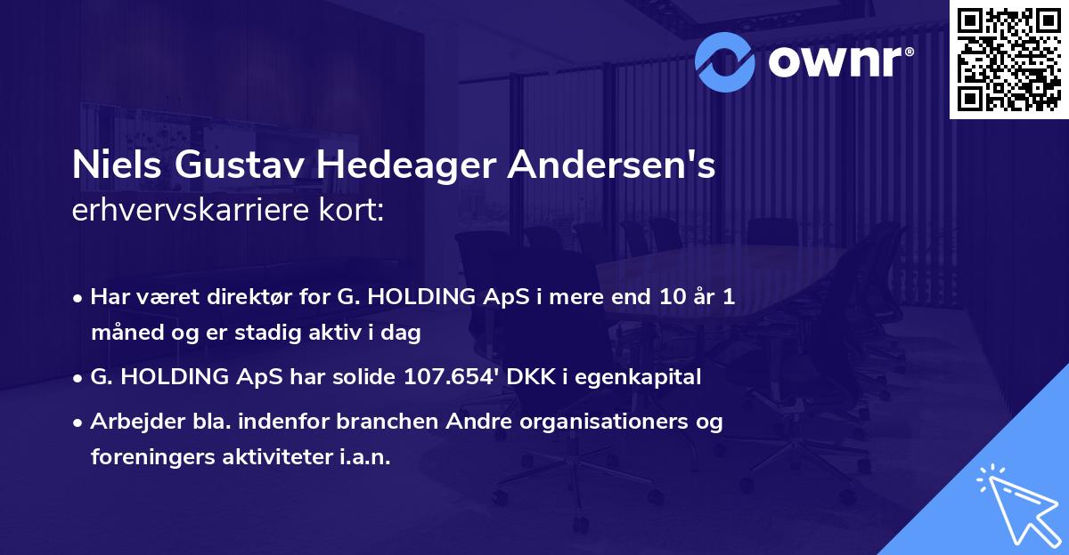 Niels Gustav Hedeager Andersen's erhvervskarriere kort