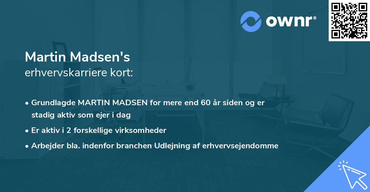 Martin Madsen's erhvervskarriere kort