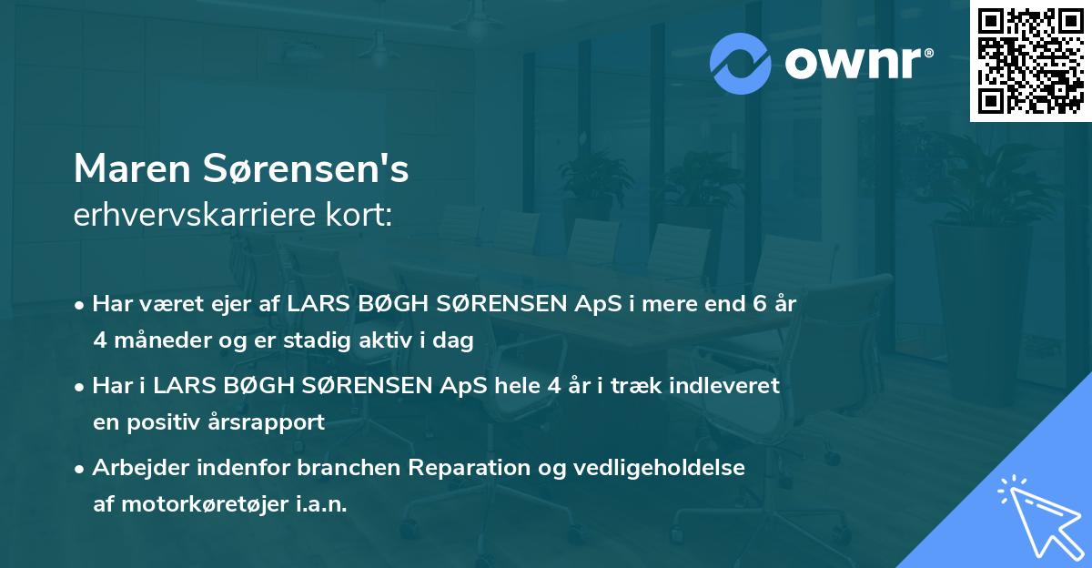 Maren Sørensen's erhvervskarriere kort