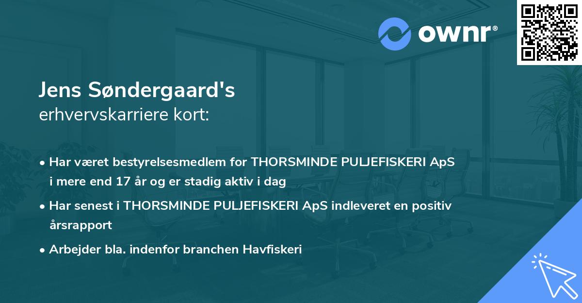 Jens Søndergaard's erhvervskarriere kort