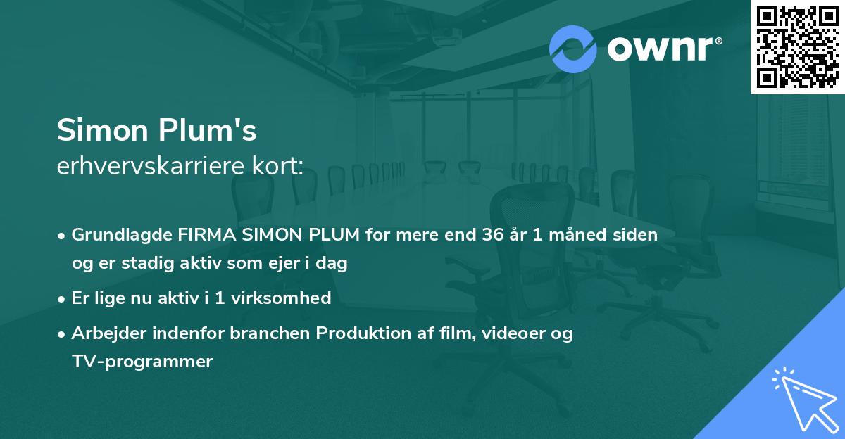 Simon Plum's erhvervskarriere kort