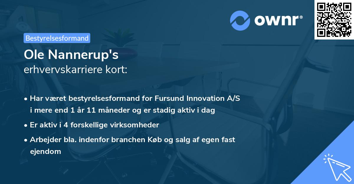 Ole Nannerup's erhvervskarriere kort