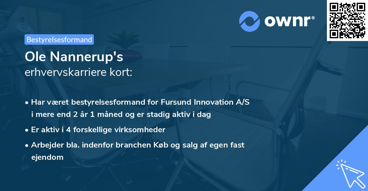 Ole Nannerup's erhvervskarriere kort