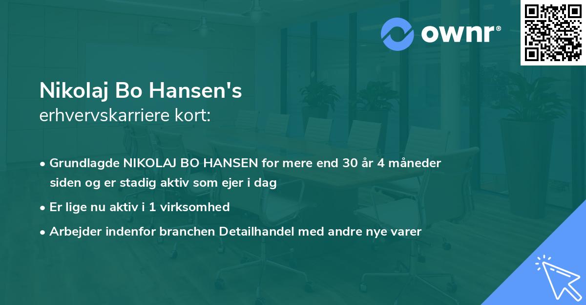Nikolaj Bo Hansen's erhvervskarriere kort