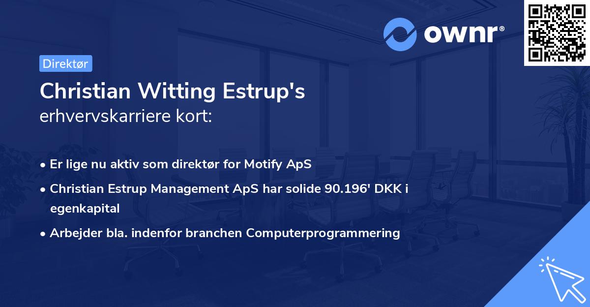 Christian Witting Estrup's erhvervskarriere kort