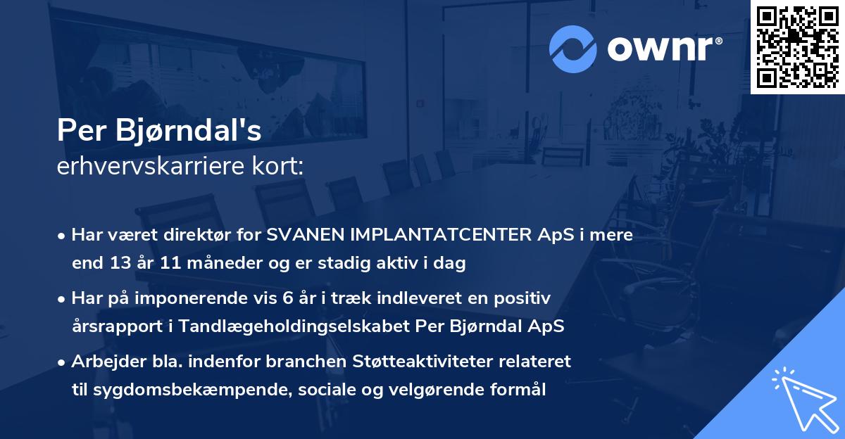 Per Bjørndal's erhvervskarriere kort